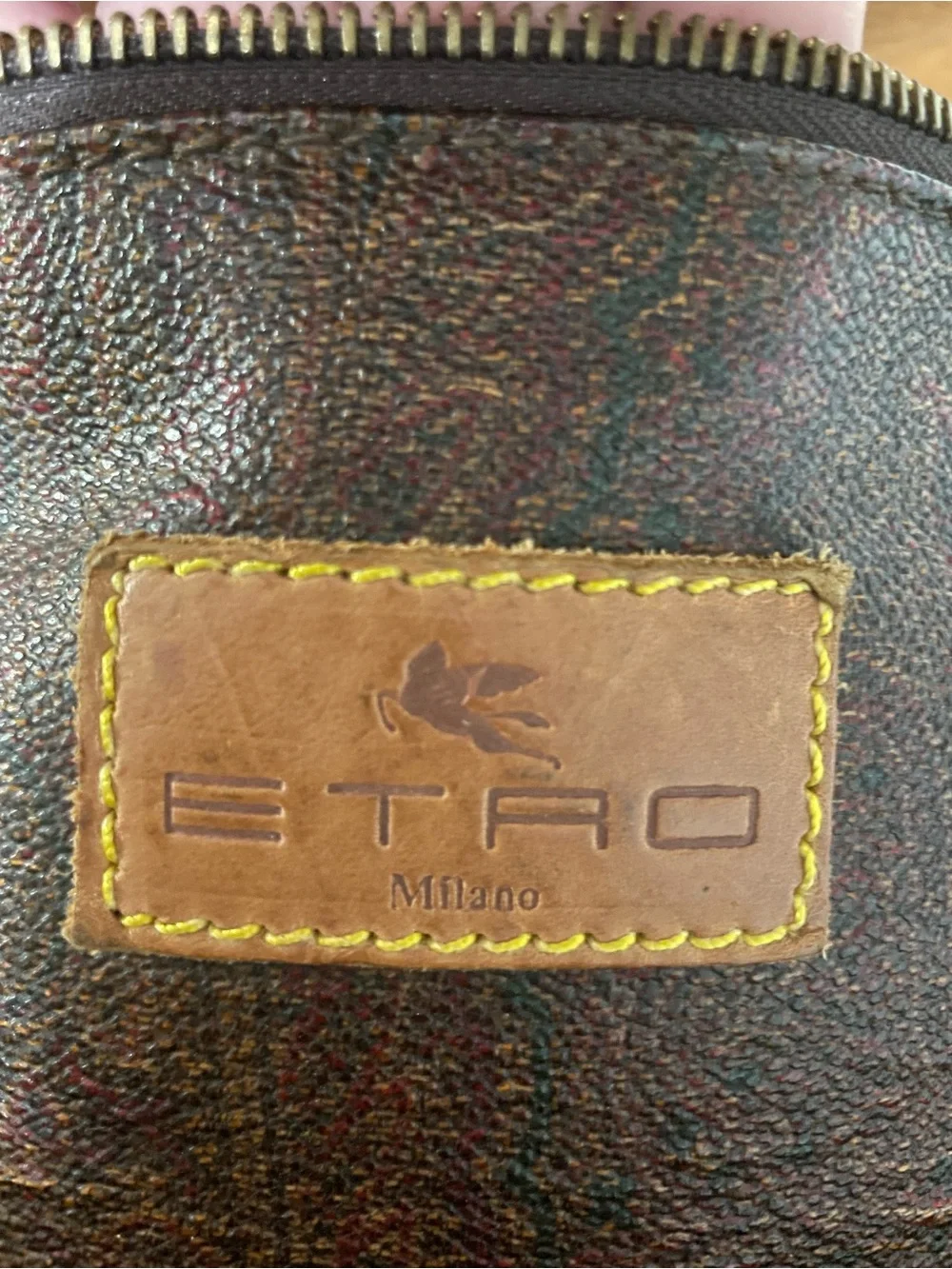 Etro Brown Leather Duffel with Tan Trim